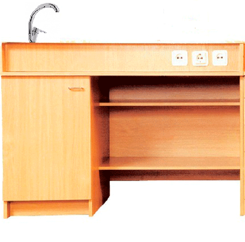 Стіл демонстраційний для кабінету хімії з розетками та мийкою №1 (80346) Промінь